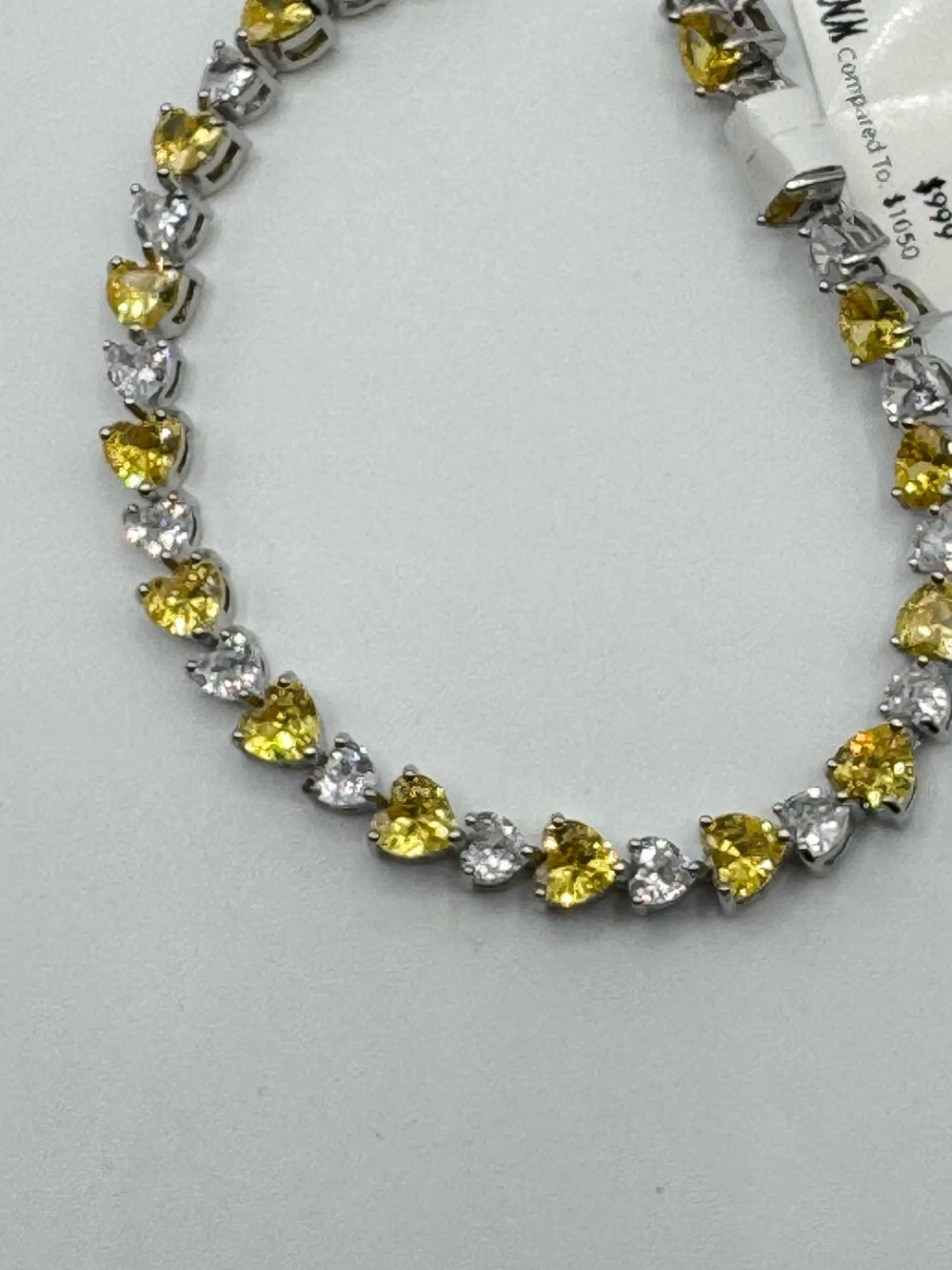 18k 12.5ct Canary Heart Tennis Bracelet - Picture 4 of 12